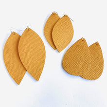 Load image into Gallery viewer, Mustard Gold Genuine Leather Earrings image 4
