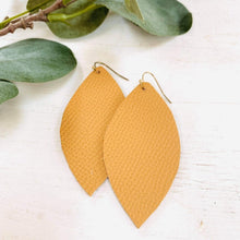 Load image into Gallery viewer, Mustard Gold Genuine Leather Earrings image 2
