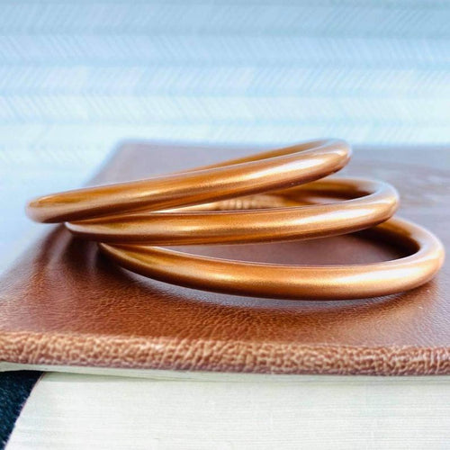 Matte Copper Dust Filled Thai Bangles Set of 3