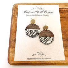 Load image into Gallery viewer, Palm Leaf Wood &amp; Acetate Earrings
