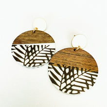 Load image into Gallery viewer, Palm Leaf Wood &amp; Acetate Earrings

