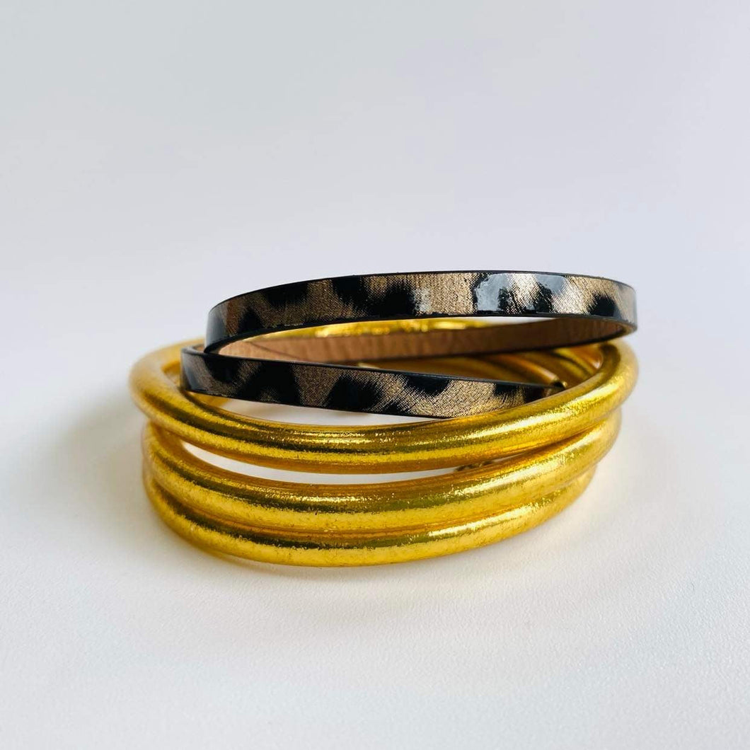 Champagne Gold Leopard Wrap Bracelet