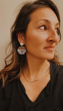 Load image into Gallery viewer, Palm Leaf Wood &amp; Acetate Earrings
